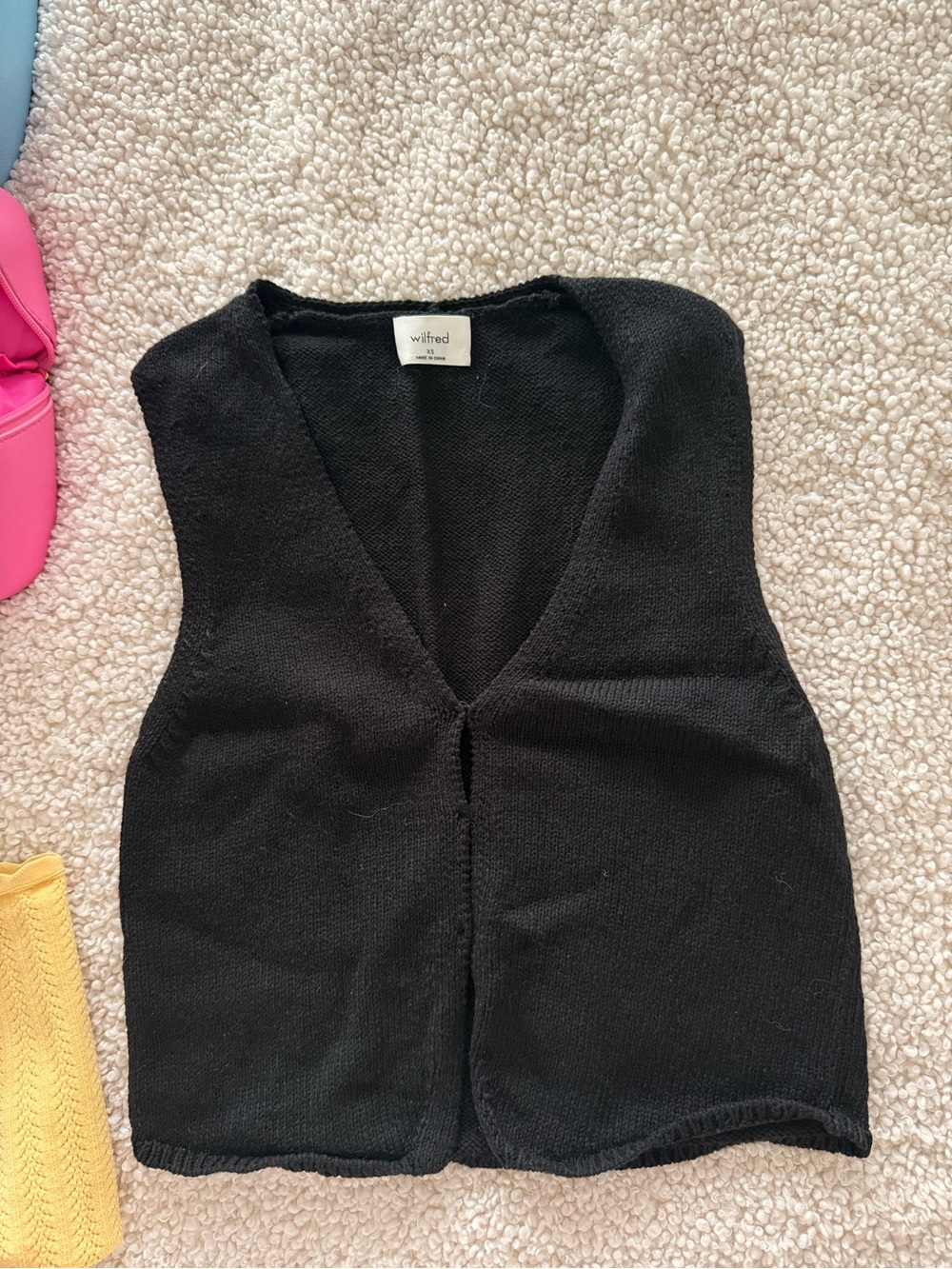 Wilfred Black Knit V-Neck Sweater Vest